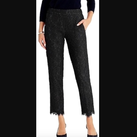 J. Crew Easy Pant in Black Lace Size 00 - Picture 4 of 6